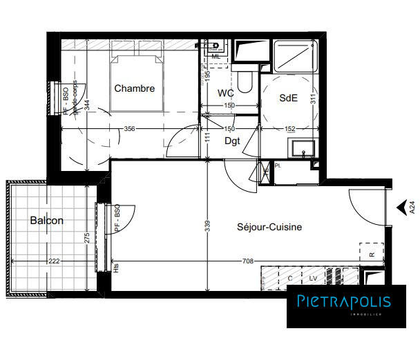 Appartement - 42 m² - 2 pièces