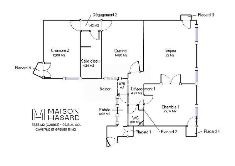 Appartement - 88 m² - 3 pièces