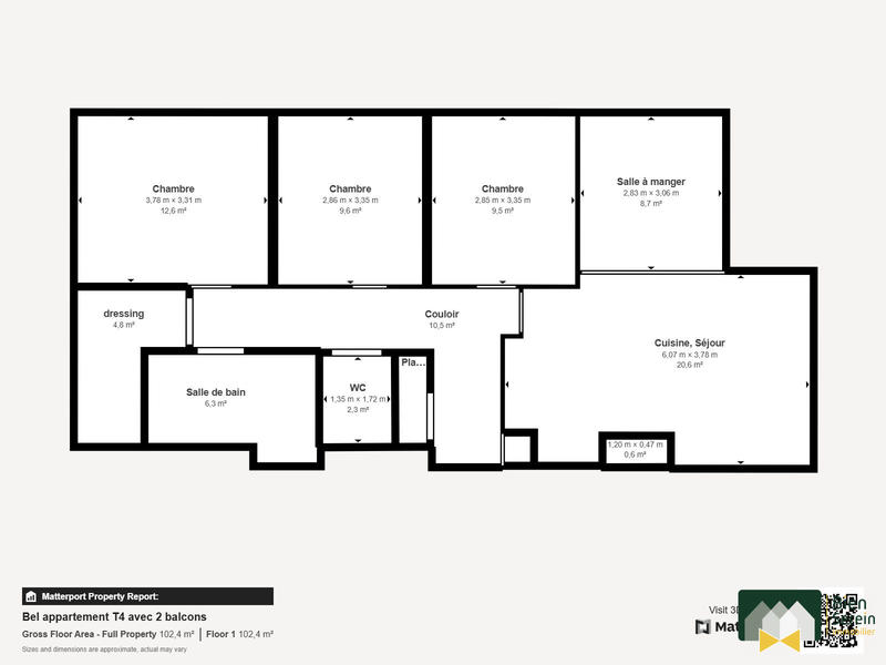 Appartement - 85 m² - 4 pièces