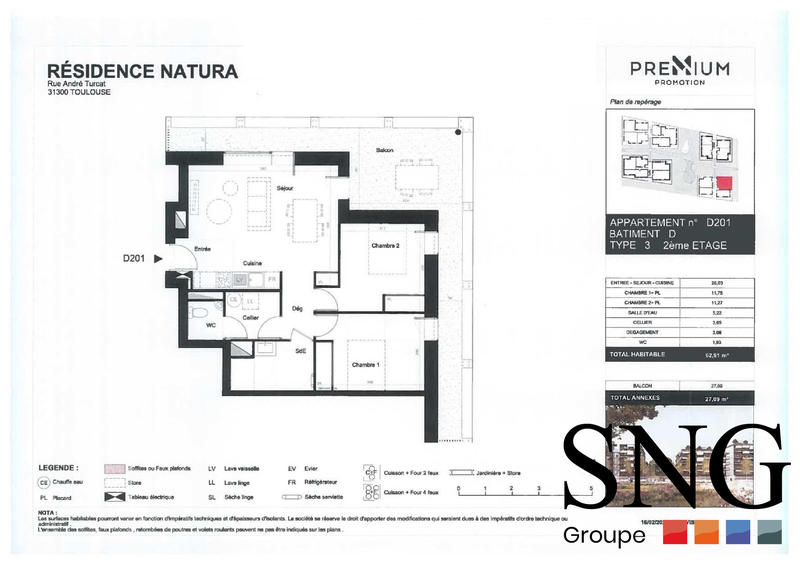 Appartement - 64 m² - 3 pièces