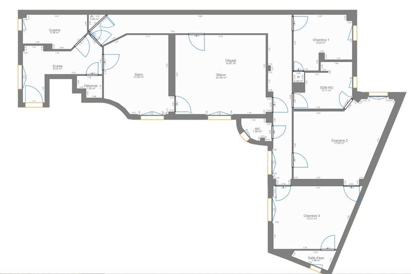 Appartement bourgeois - 117 m² - 5 pièces