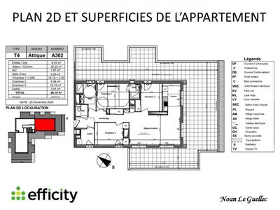 Appartement - 86 m² - 4 pièces