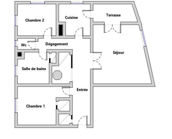 Appartement - 70 m² - 3 pièces
