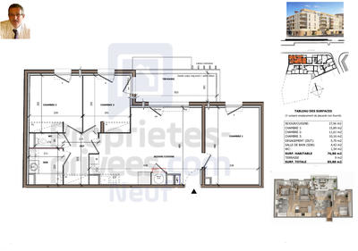 Appartement - 76 m² - 4 pièces