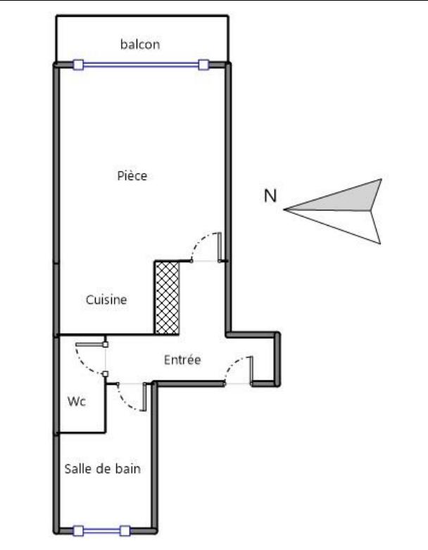Appartement - 28 m² - 1 pièce