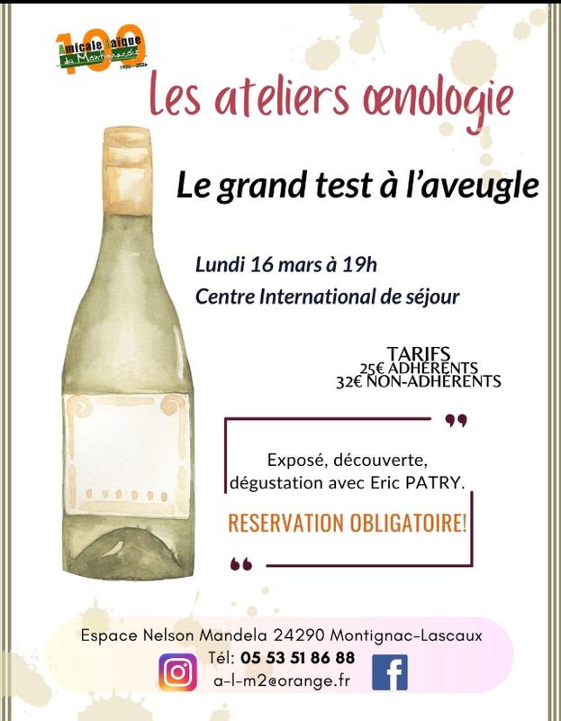 Atelier oenologie : le grand test à l'aveugle
