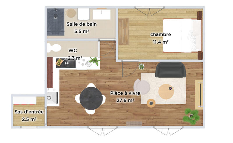 Appartement - 53 m² - 2 pièces