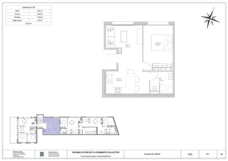 Appartement - 36 m² - 2 pièces