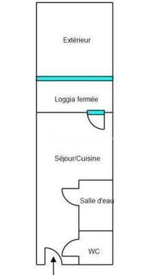 Studio - 19 m² - 1 pièce