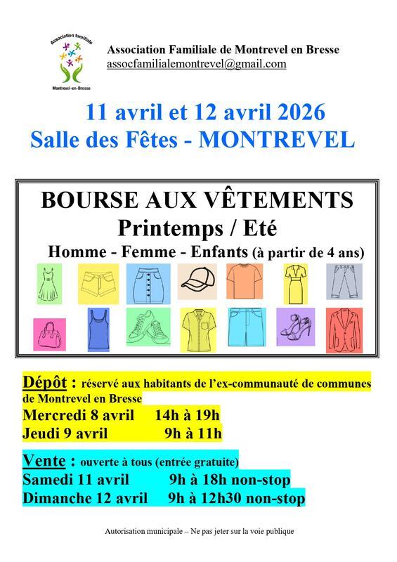 Bourse aux vêtements adultes et enfants à partir de 4 ans