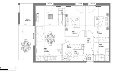 Appartement - 63 m² - 3 pièces