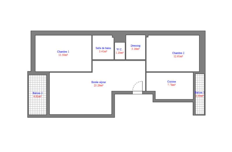 Appartement - 66 m² - 3 pièces