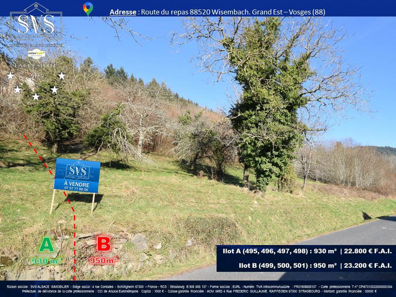 Terrain - 950 m²