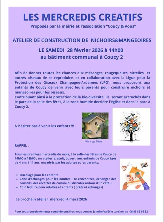 Atelier de construction nichoirs et mangeoires