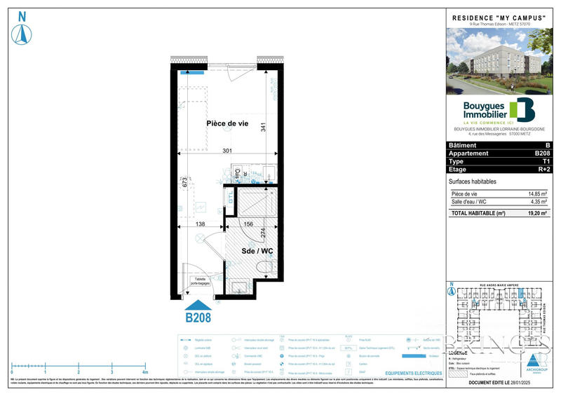 Appartement - 19 m² - 1 pièce