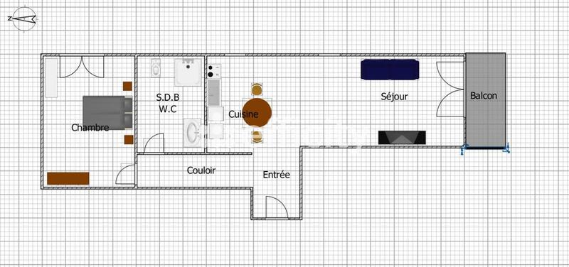 Appartement - 53 m² - 2 pièces