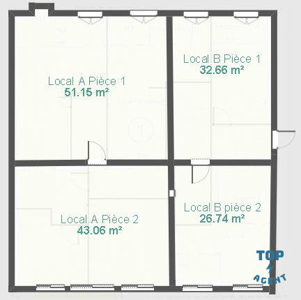 Local commercial - 58 m² - 4 pièces
