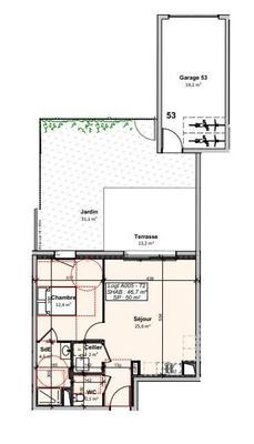 Appartement - 47 m² - 2 pièces