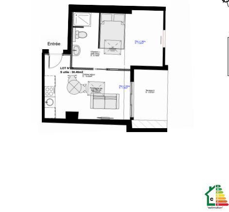 Appartement - 31 m² - 2 pièces