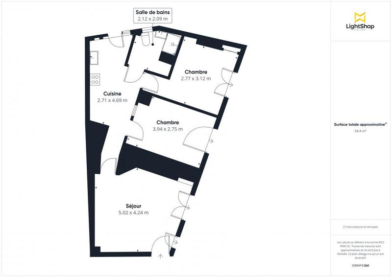 Appartement - 56 m² - 3 pièces