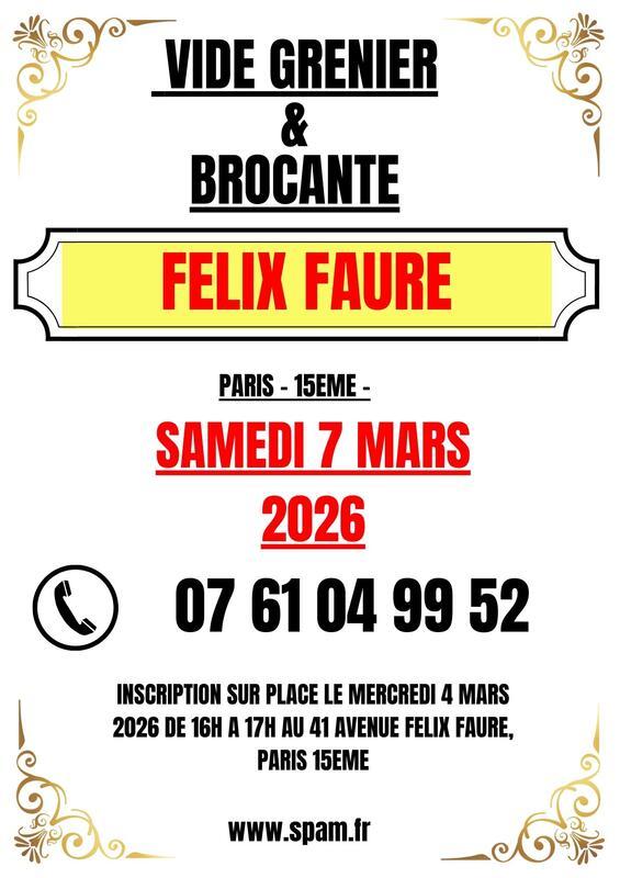 Vide grenier felix faure