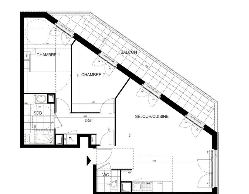 Appartement - 66 m² - 3 pièces