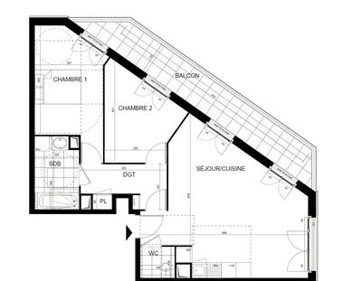 Appartement - 66 m² - 3 pièces