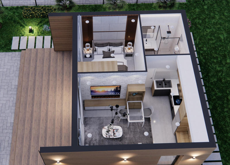 Maison - 40 m² - 2 pièces