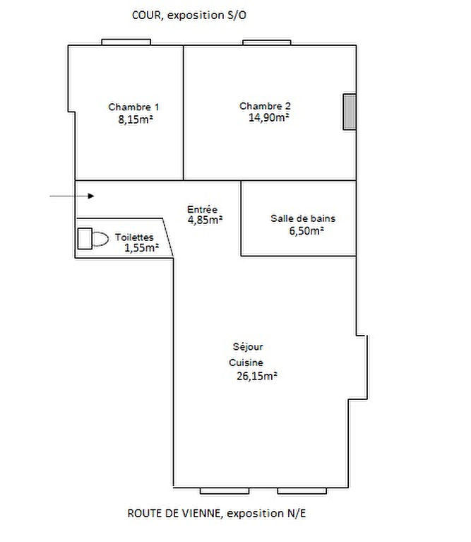 Appartement - 62 m² - 3 pièces