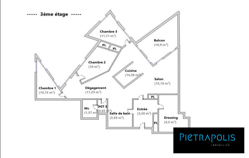 Appartement - 86 m² - 4 pièces