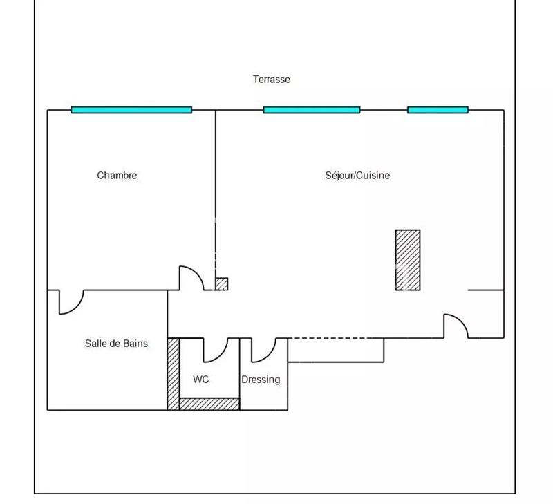 Appartement - 43 m² - 2 pièces