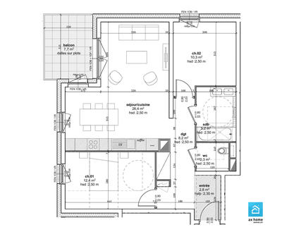 Appartement - 68 m² - 3 pièces