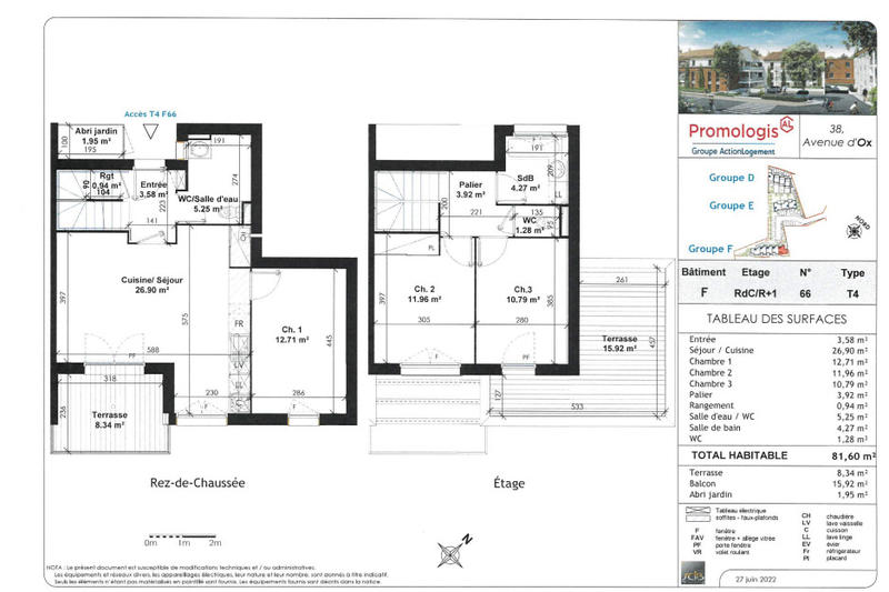 Pavillon - 81 m² - 3 pièces