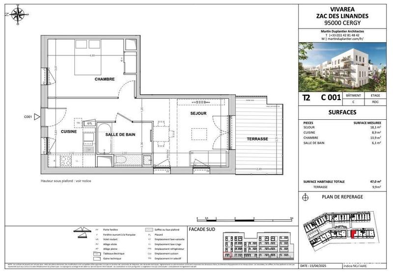 Appartement - 47 m² - 2 pièces