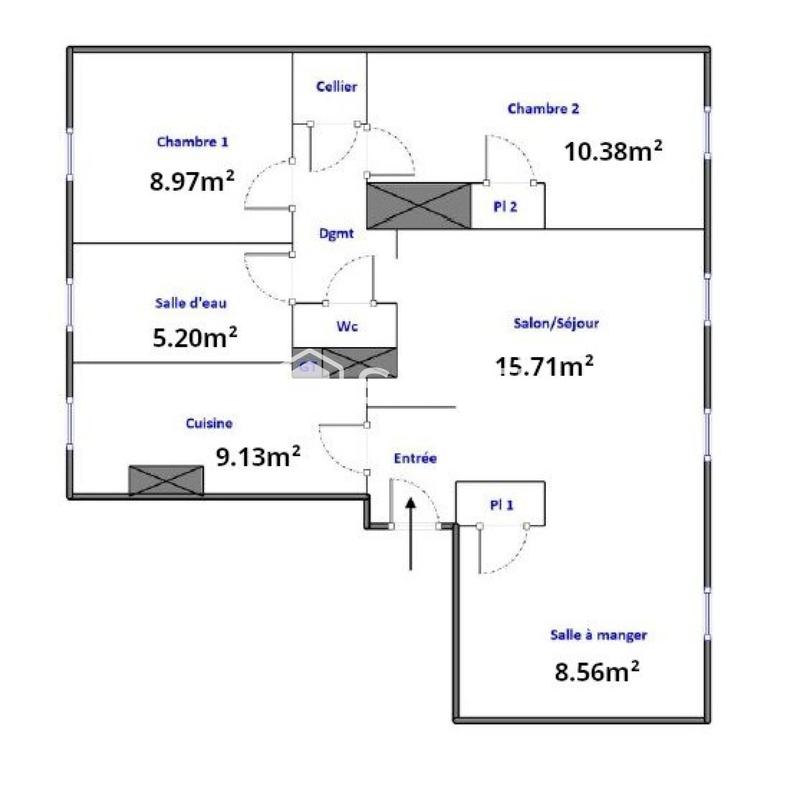 Appartement - 65 m² - 4 pièces