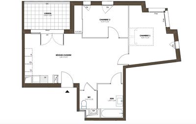 Appartement - 60 m² - 3 pièces