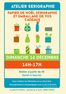 Atelier papier cadeau sérigraphié
