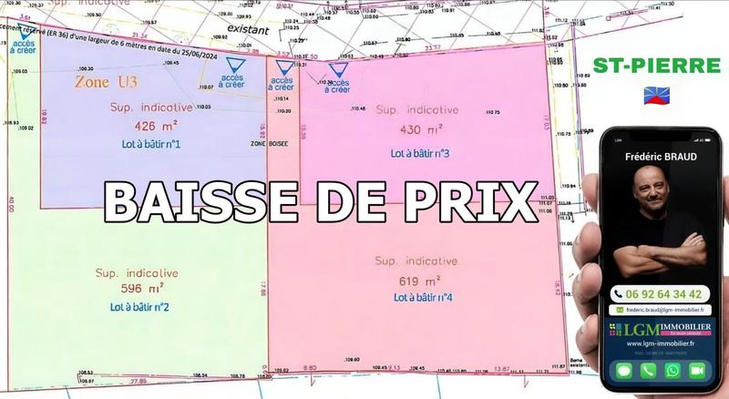 Terrain constructible - 619 m²