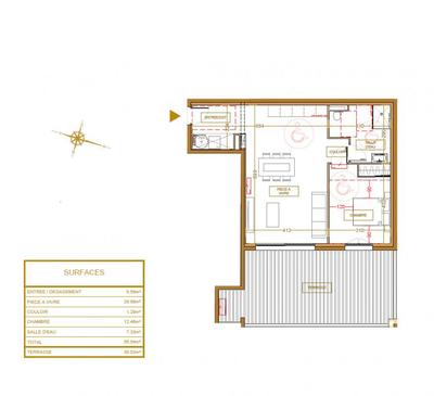 Appartement - 55 m² - 2 pièces