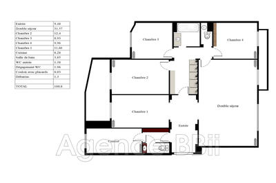 Appartement - 109 m² - 5 pièces
