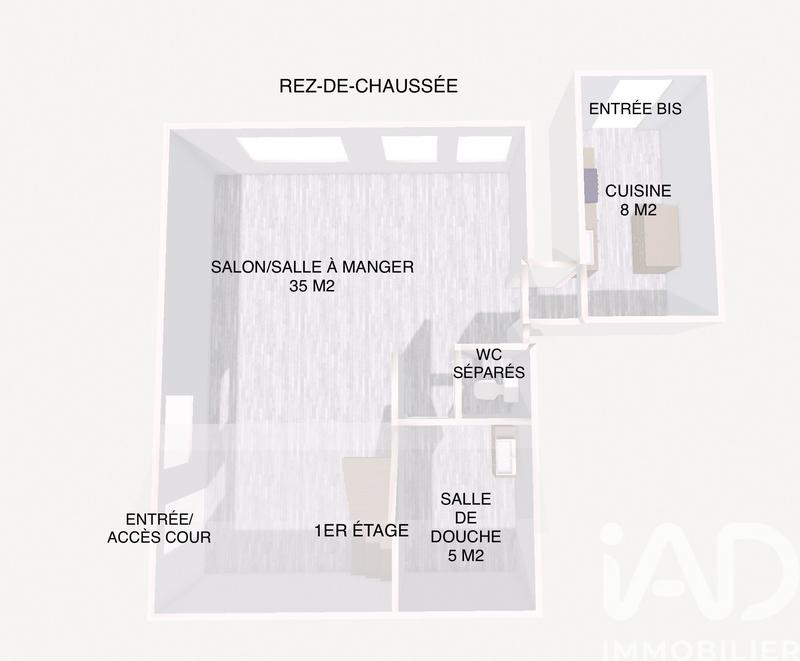 Maison - 90 m² - 3 pièces