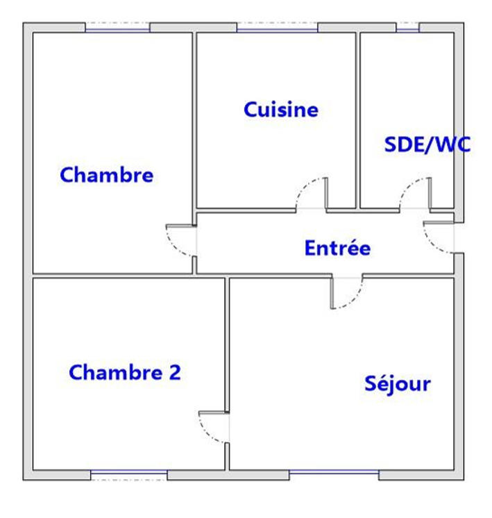 Appartement ancien - 44 m² - 3 pièces