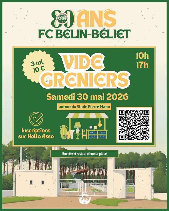 Vide-greniers des 80 ans du fc belin-béliet
