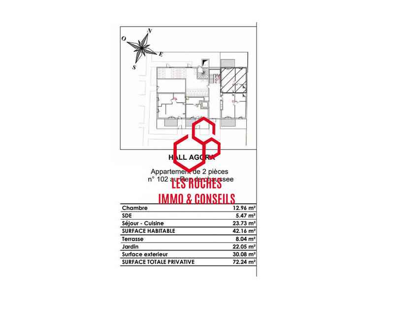 Appartement - 42 m² - 2 pièces