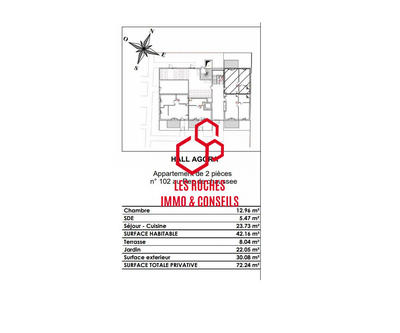 Appartement - 42 m² - 2 pièces