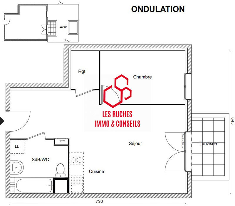 Appartement - 45 m² - 2 pièces