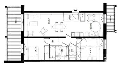 Appartement - 70 m² - 3 pièces