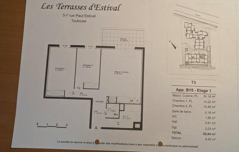 Appartement - 63 m² - 3 pièces