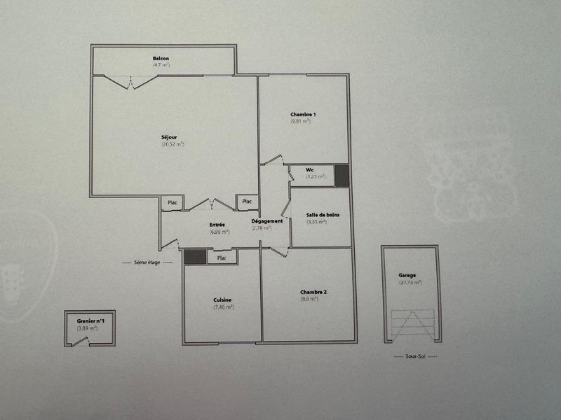 Appartement - 62 m² - 3 pièces