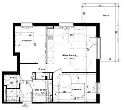 Appartement - 65 m² - 3 pièces